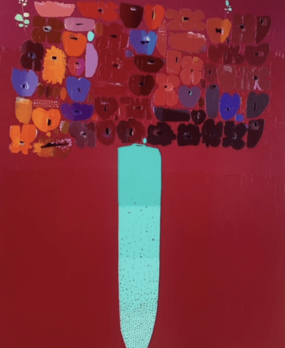 Trevor Mikula , Miss Juicy Flora on acrylic canvas