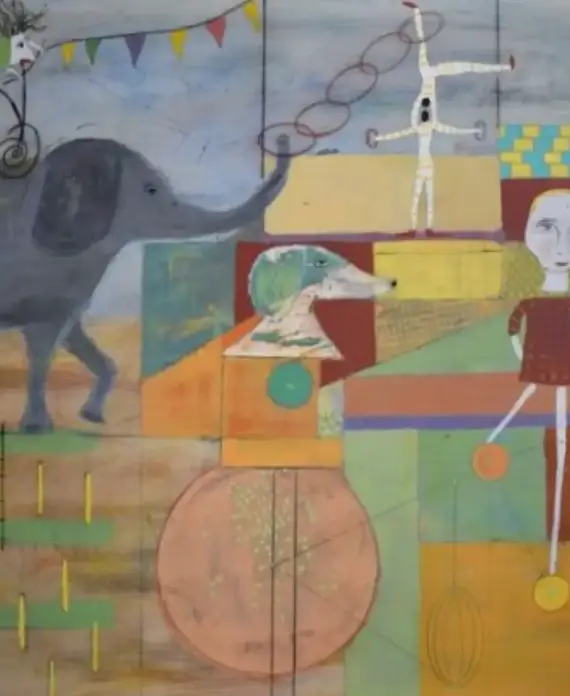 Judy Shreve, She Was No Longer The Same mixed media on cradled wood