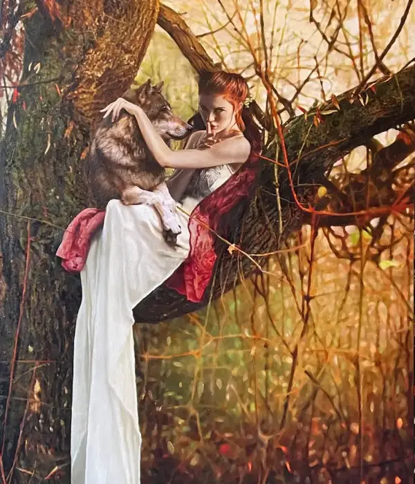 Lynden St. Victor, Red, Mixed Media on Canvas