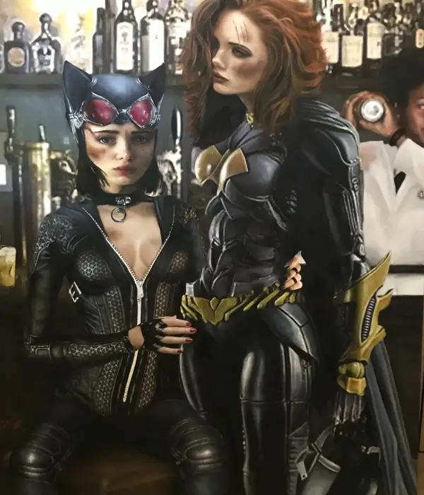 Lynden St. Victor, The Cat & the Bat, Mixed Media on Canvas