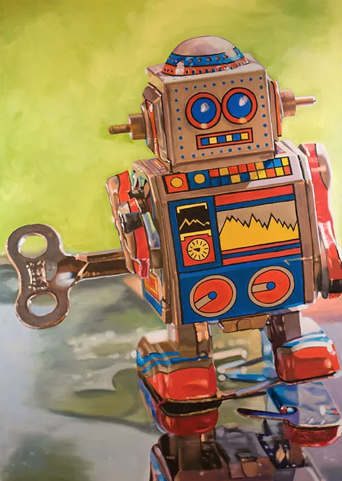 Mini Robot, oil on canvas 24 X 34