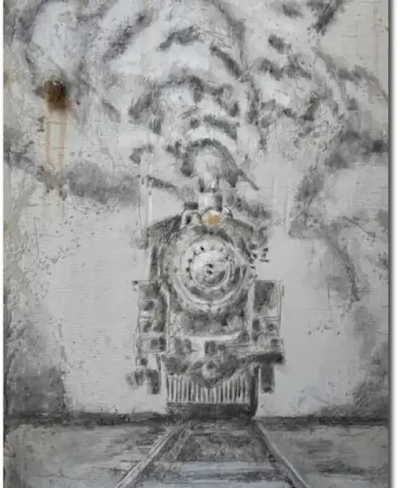 Trevor Mezak, TM Steam Locomotive 30X 40 mixed media
