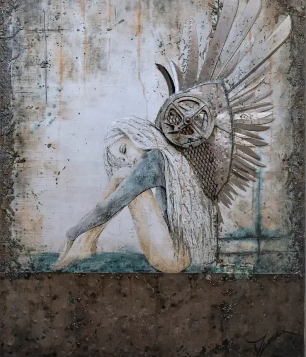 Trevor Mezak, TM Sweet Little Angel, giclee on canvas 40 X 32