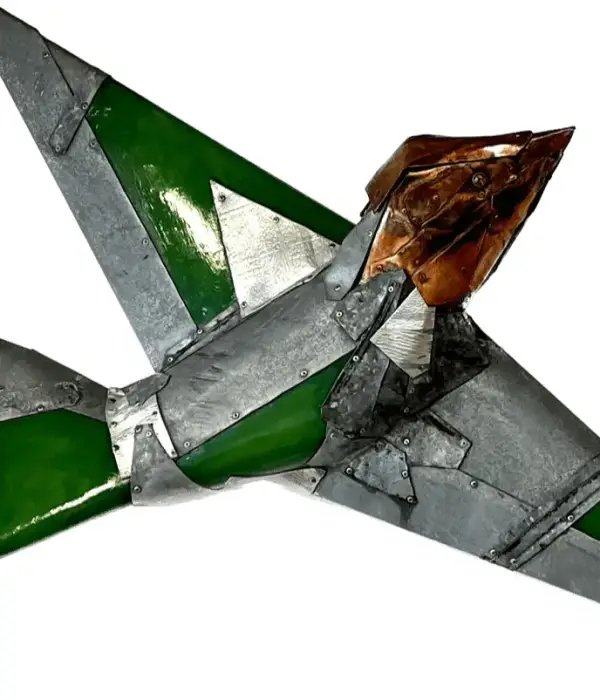 Grass is Greener recycled metal sculpture 36 X 42 X 10