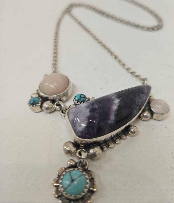Chevron Amethyst Pendant P15