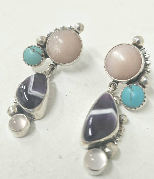 Peach Moonstone, Earrings E2
